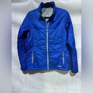 LANDS' END Women’s M REG Royal Blue PRIMALOFT Puffer QUILTED Packable JACKET EUC